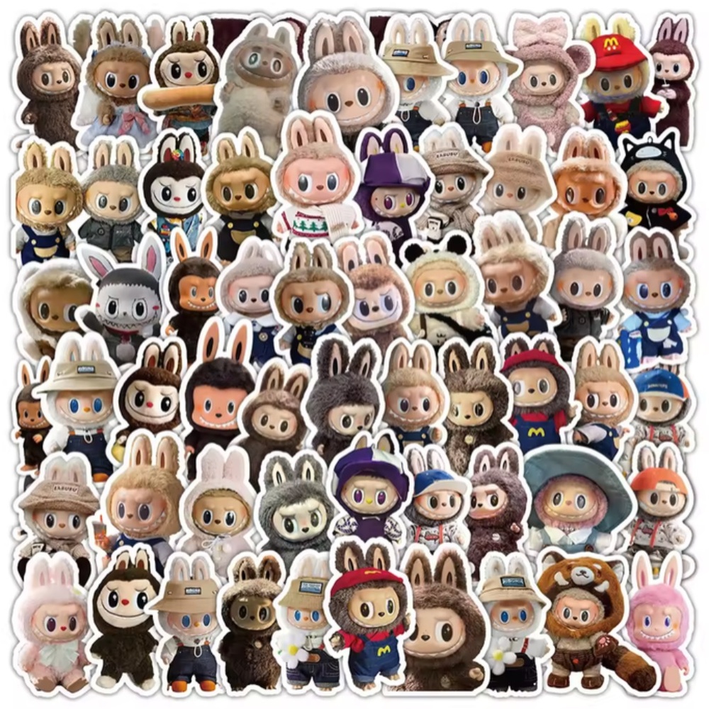 62pcs. labubu stickers waterproof pvc